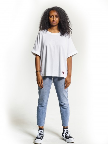 Girly Oversize T-Shirt weiß
