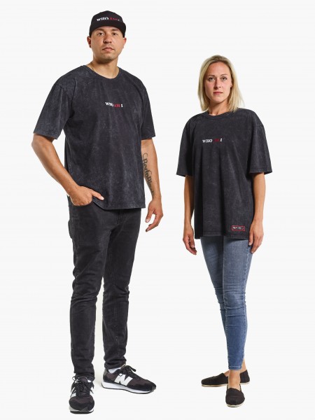 Oversize T-Shirt washed schwarz